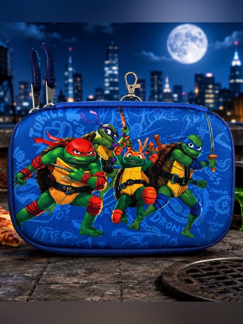 Teenage Mutant Ninja Turtles Hard Shell Carrying Case Zippered Travel Pouch TMNT